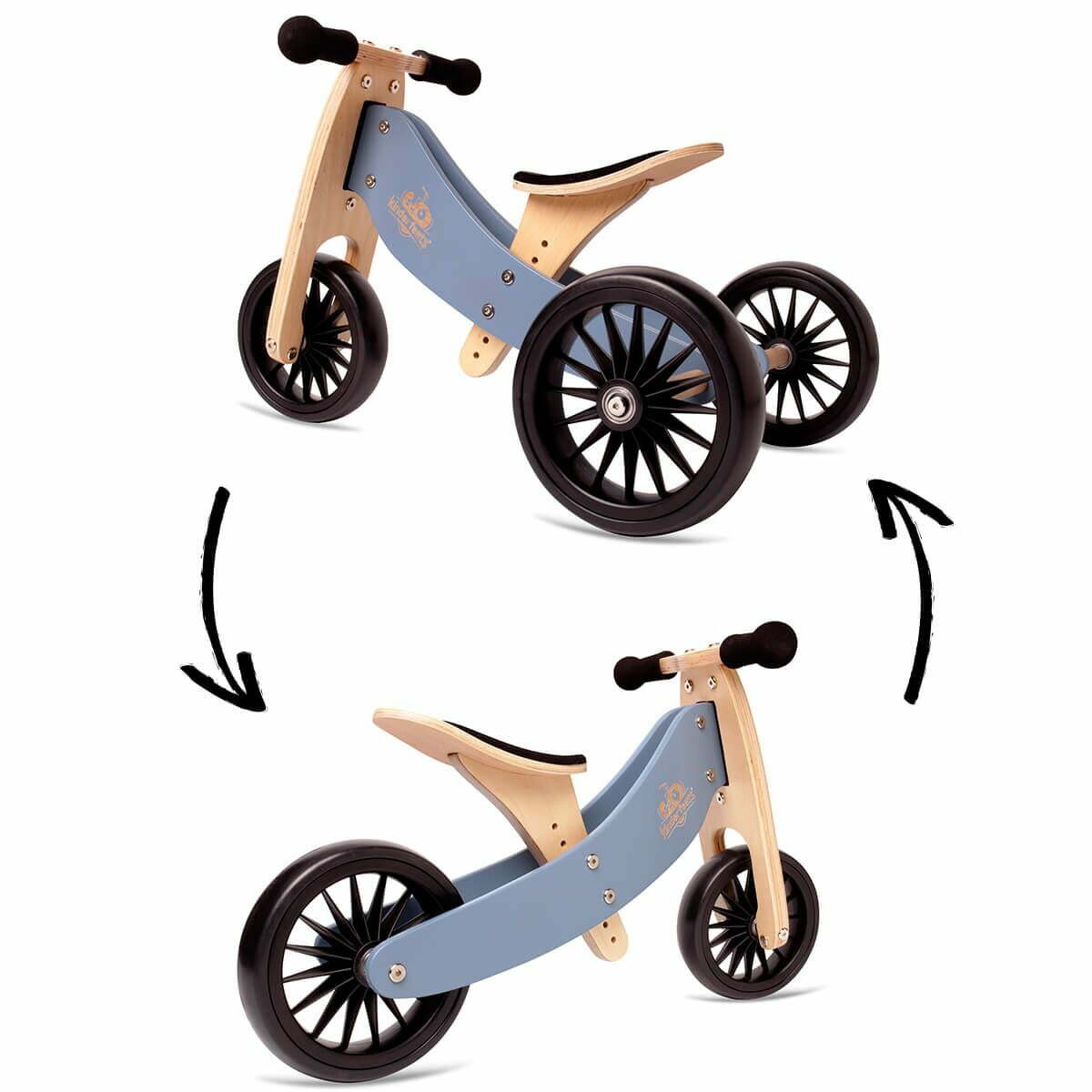 Dreveny balancny bicykel Kinderfeets® Tiny Tot Plus 2v1 modra dadaboom sk 2